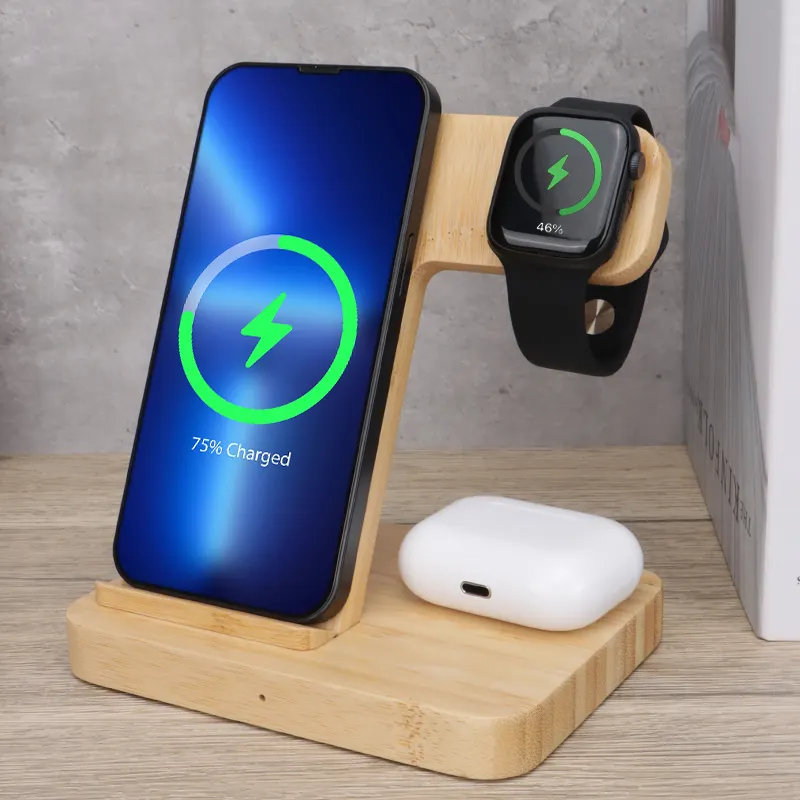 Wooden Charger Station - Wireless Charger Station - Wooderland