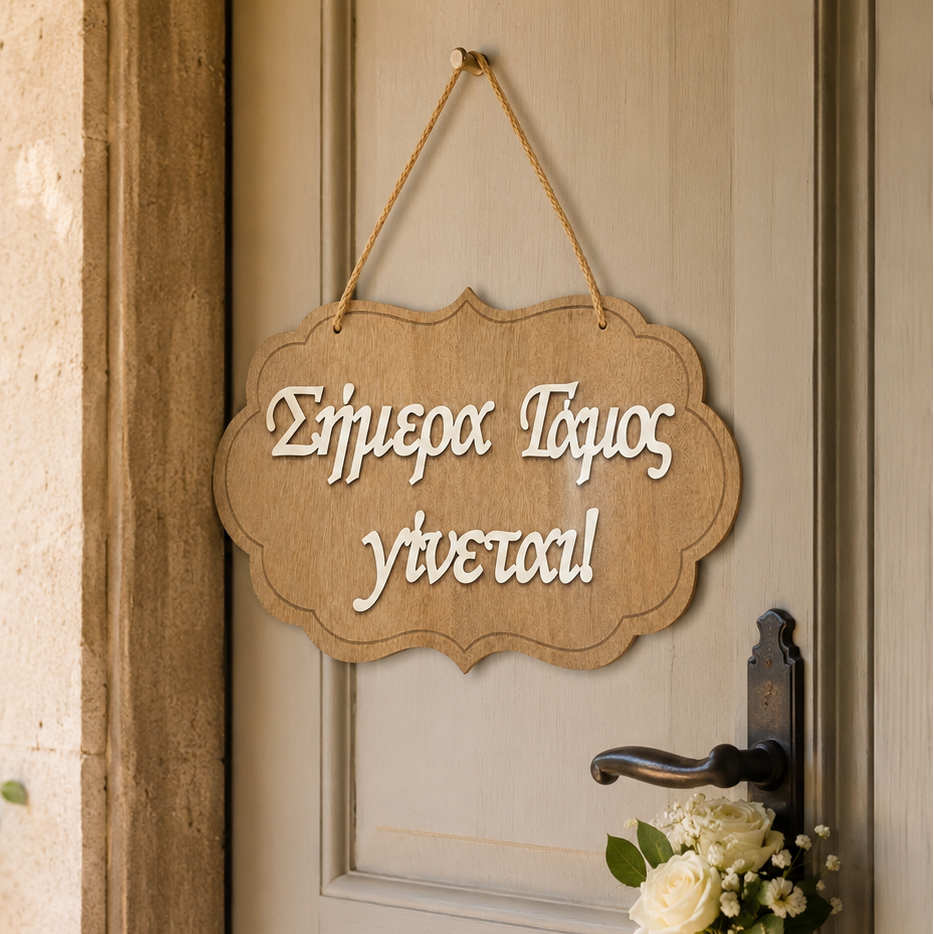 Wedding Day Wooden Label