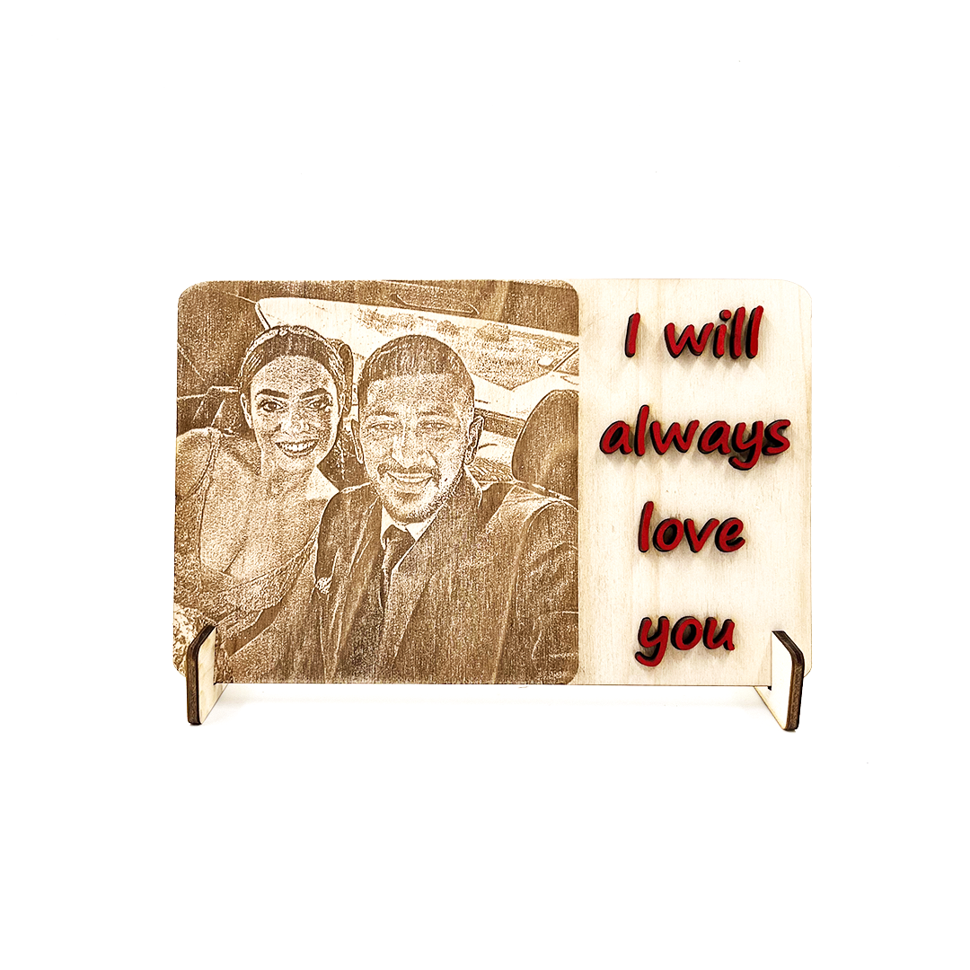 Custom Wooden Portrait with 3D text