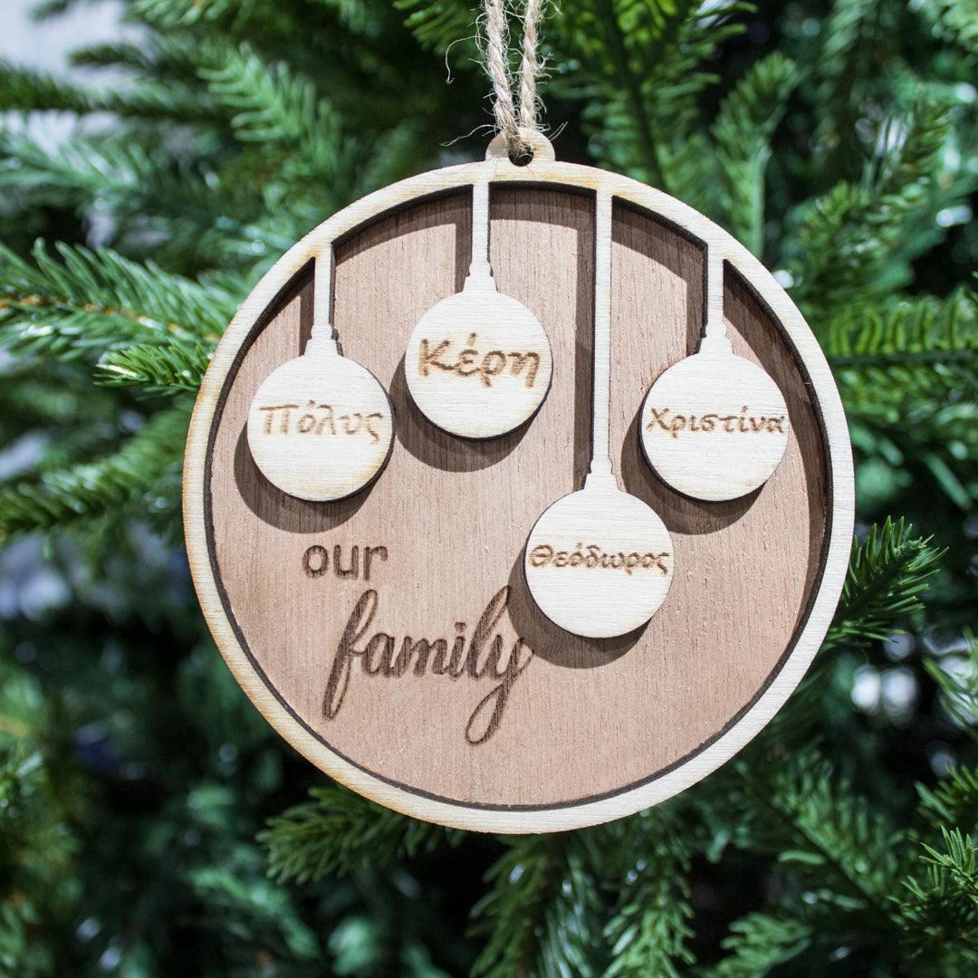 Custom Wooden Christmas Ornaments (Our family)