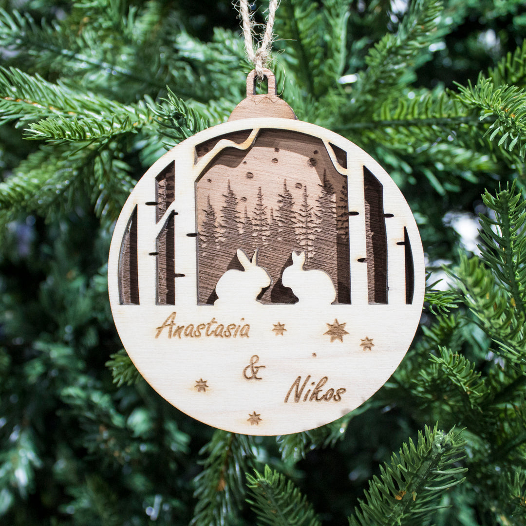 Wooden Christmas Ornaments with Name No.6