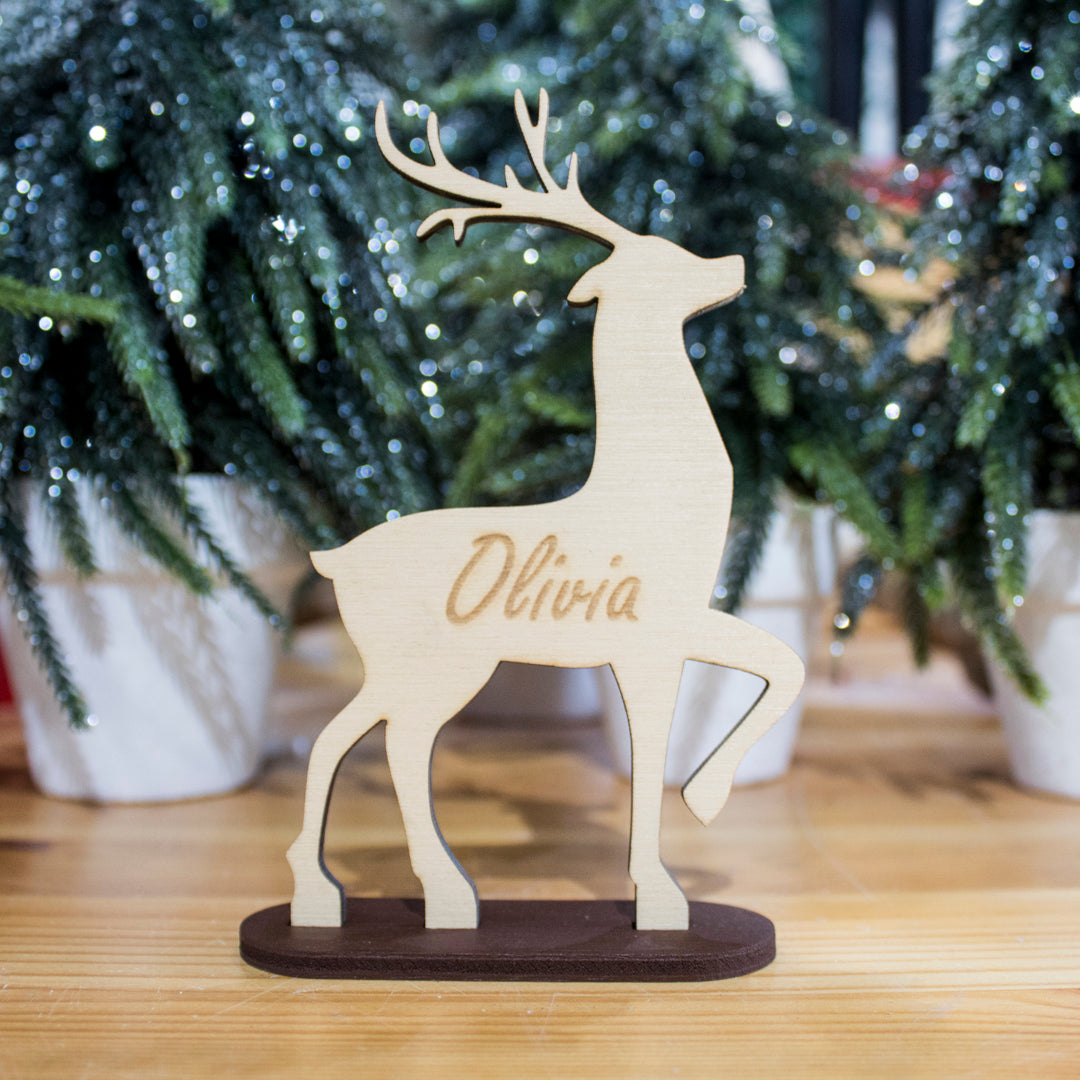 Wooden Christmas Reindeer with Name No.2