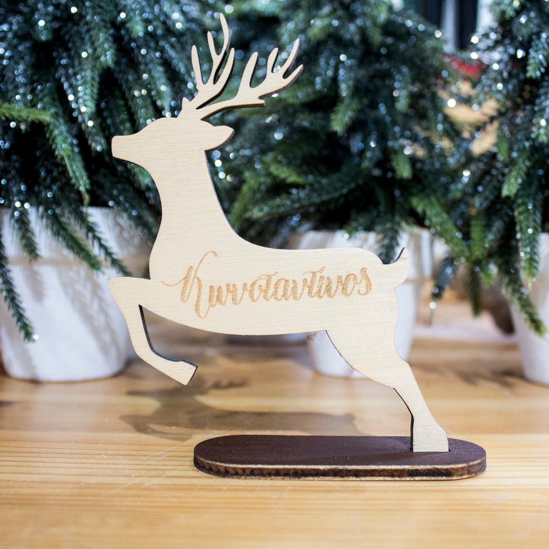 Wooden Christmas Reindeer with Name No.1