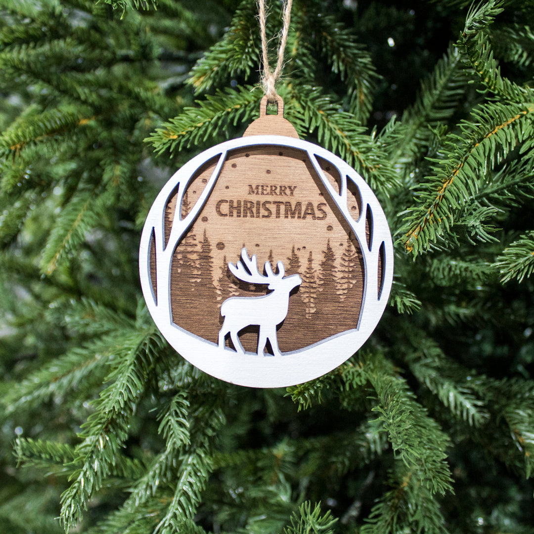 Wooden Christmas Ornaments (Merry Christmas)