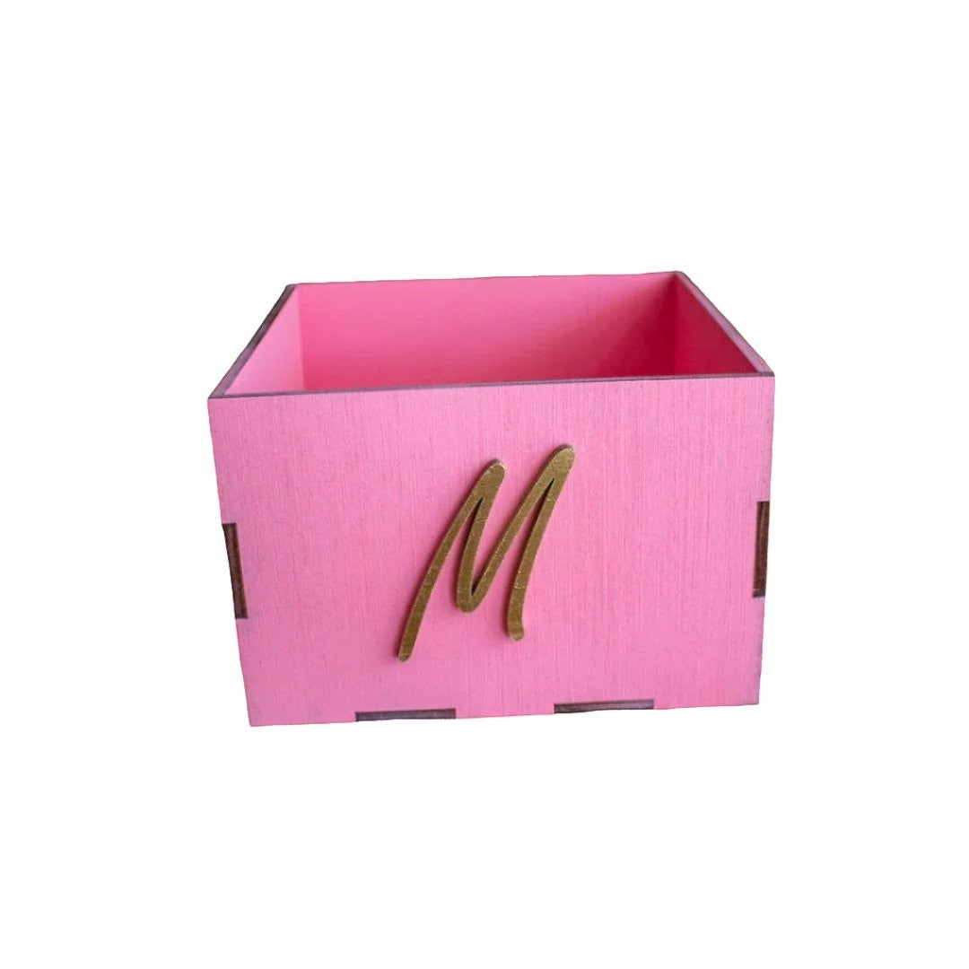 Wooderland personalized wooden keepsake memory box on a shelf