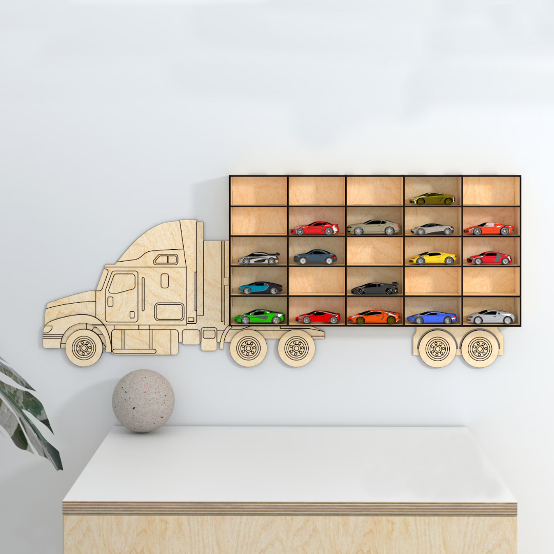 Wooden Hot Wheels Display Rack