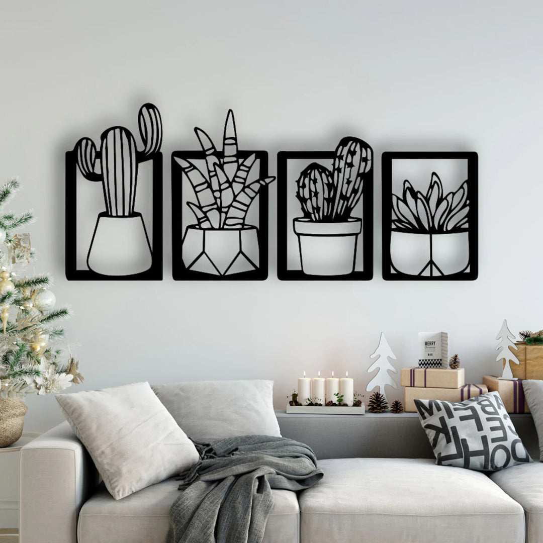 Handcrafted Wooden Wall Art -Cactus