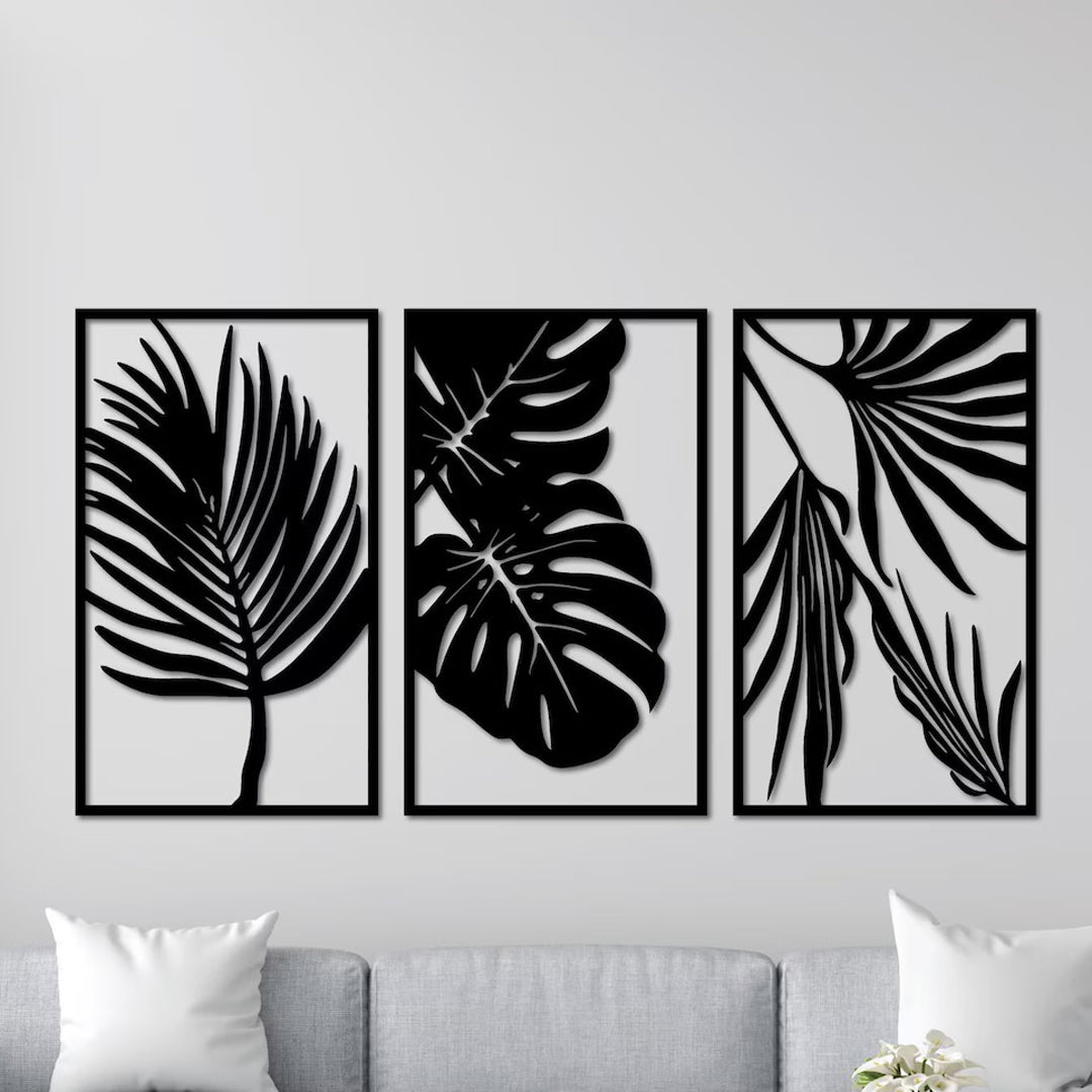 Handcrafted Wooden Wall Art - Leaves