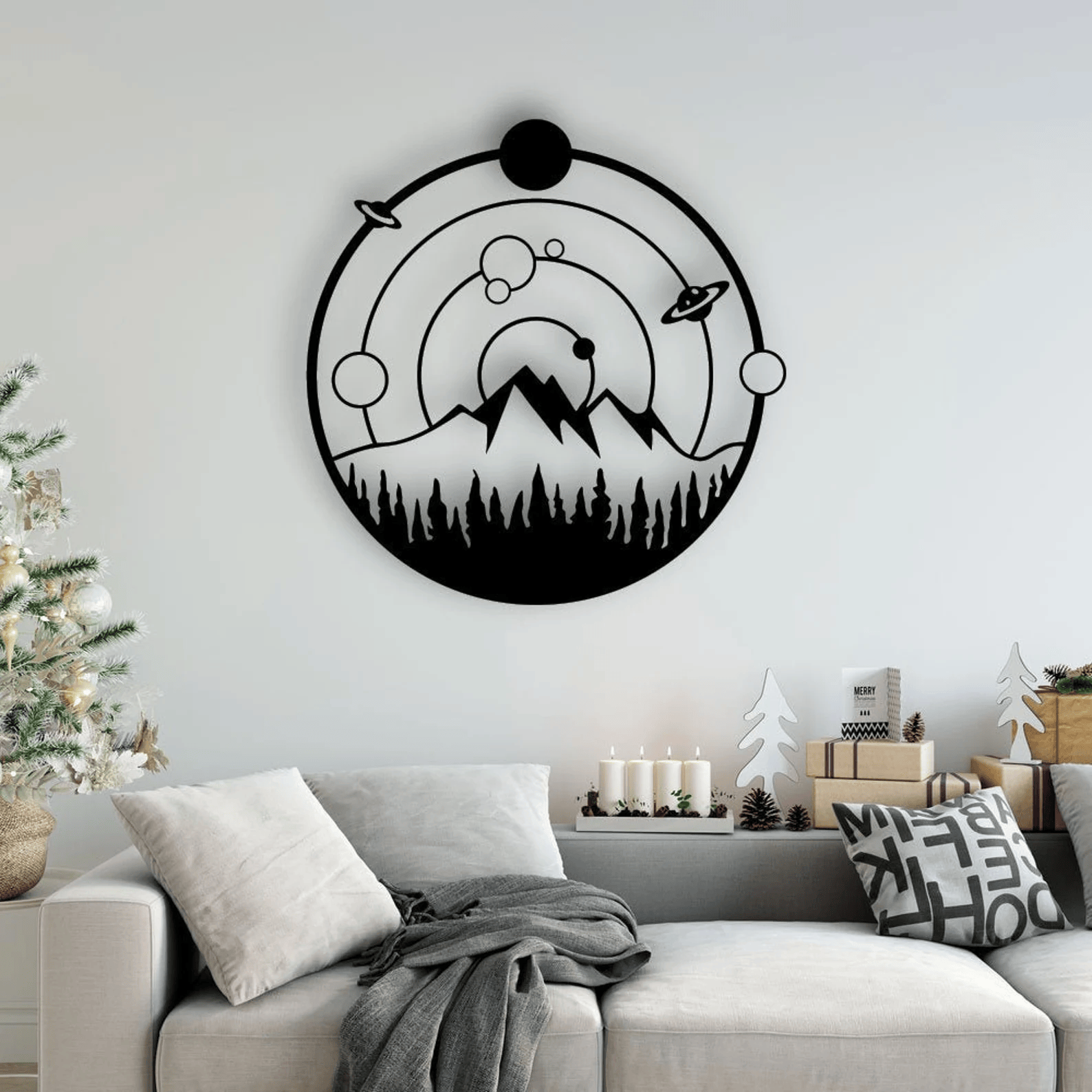 Handcrafted Wooden Wall Art -SPACE PL