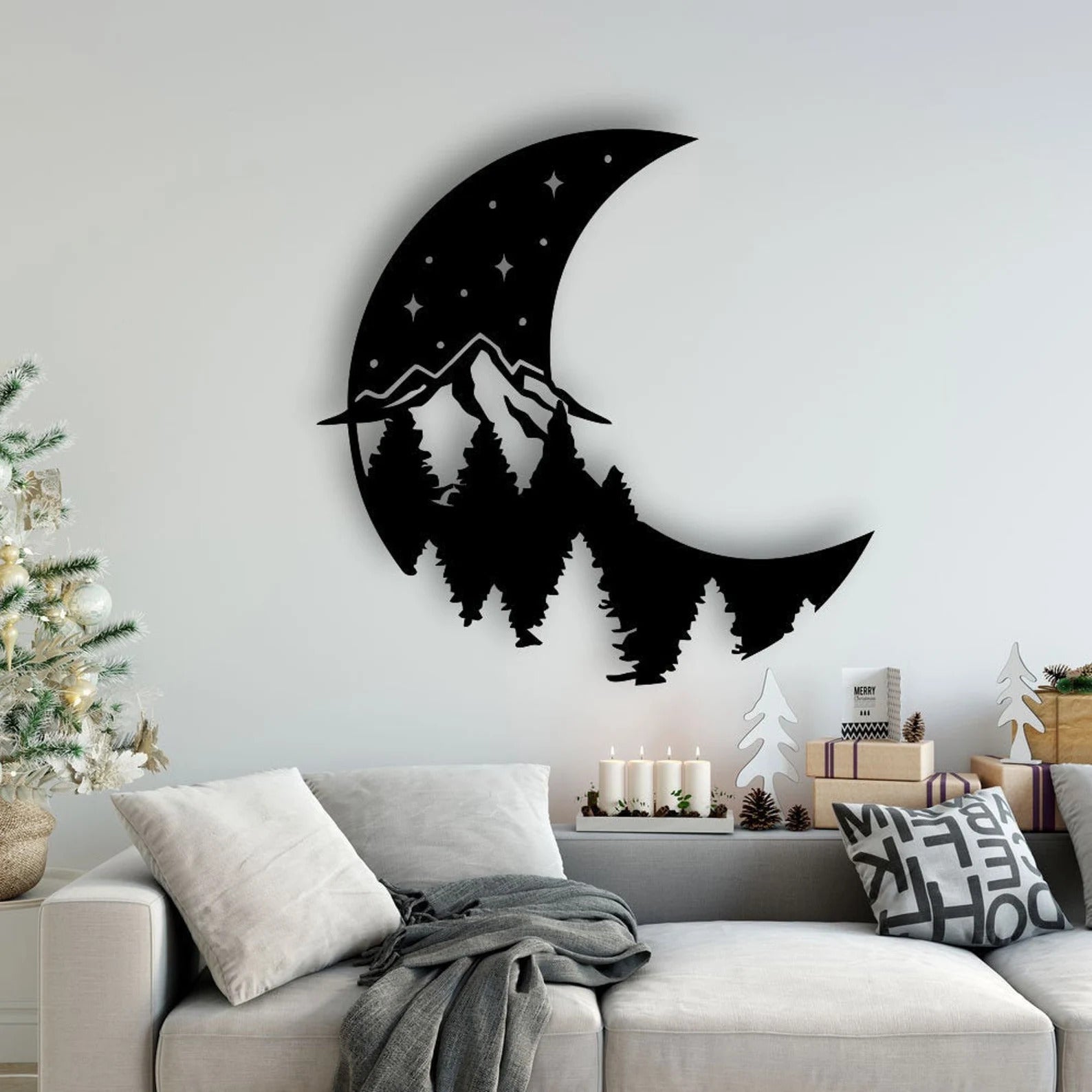 Handcrafted Wooden Wall Art -Moonlight