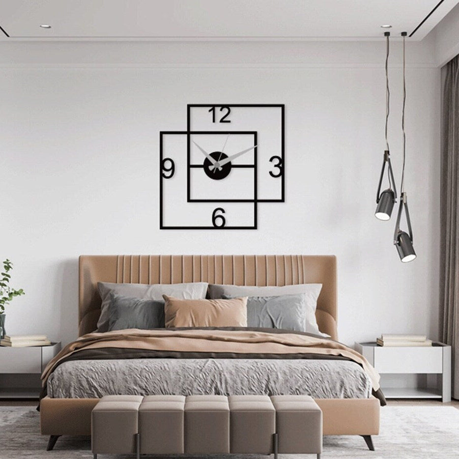 Minimal Wooden Wall Clock - D Square