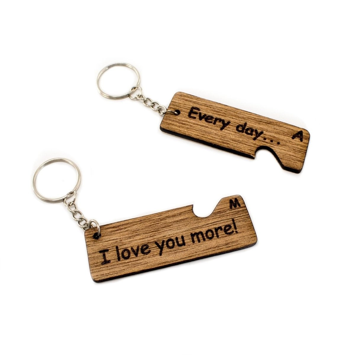 My Whole Heart Wooden Keyring | Heart Shaped Keychain | Best Custom Gift for Boyfriend/Girlfriend - Wooderland