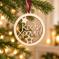 Happy New Year Wooden Christmas Ornament