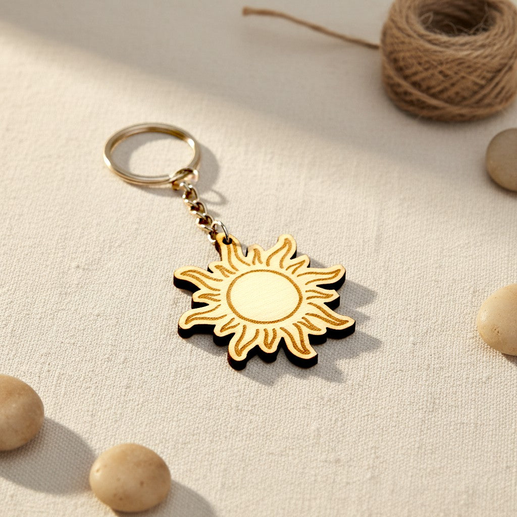 Sun Wooden Keyring