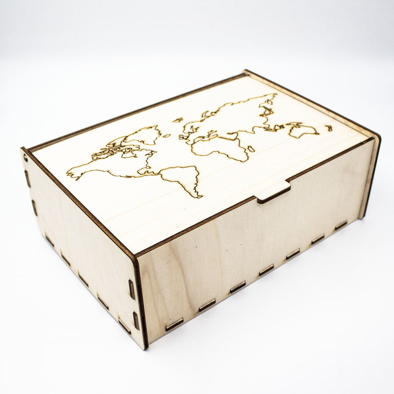World Map Engraved Wooden Box for Storing Precious Items, Perfect for Jewelry, Keepsakes, and Stationery. Durable and Stylish with Intricately Detailed Design. A Thoughtful and Practical Gift for World Travelers and Geography Lovers. Soft Fabric-lined Interior Keeps Belongings Safe and Scratch-free.