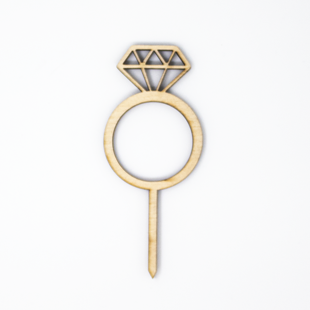 Wooden Ring Cake Topper Elegant Wedding Cake Decoration