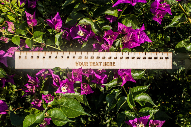 Customized Wooden Ruler | Personalized Engraved Wood Ruler | Custom School Supply for Kids - Wooderland