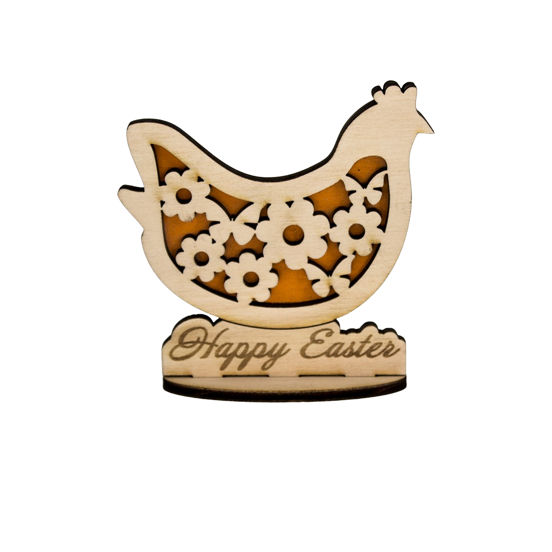 Happy Easter Wooden Ornament