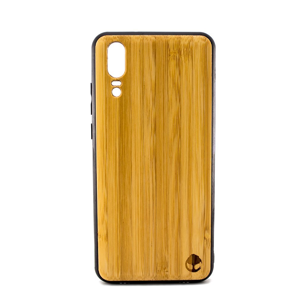 Protective wooden case for Huawei P20 with unique wood grain and natural feel, hand-polished and impact-resistant design for maximum protection and style.