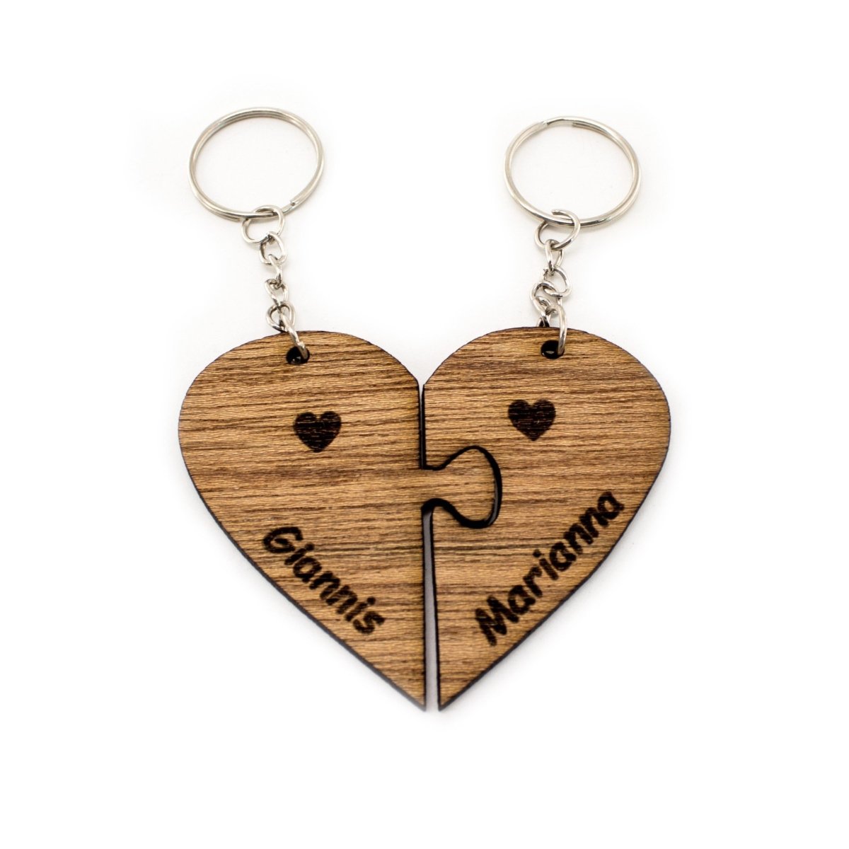 My Lost Piece Wooden Keyring | Personalized Wooden Missing Piece Jigsaw Keyring | Couple Keyring Set - Wooderland